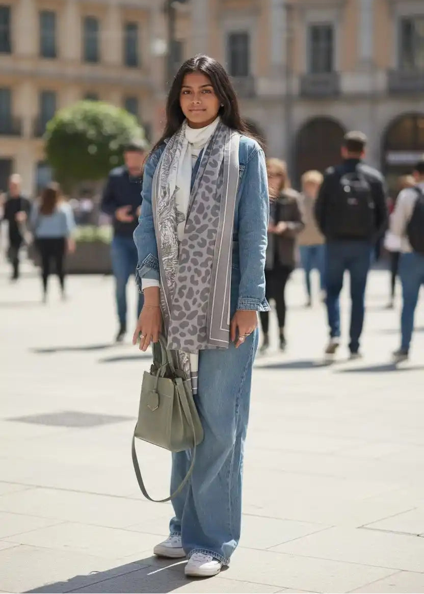 MUHRA GRAY SIGNATURE SCARF Main image